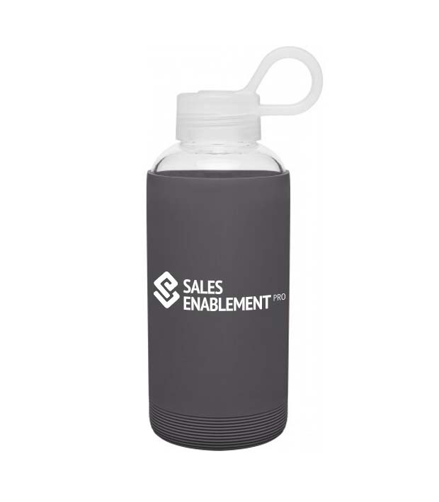 Gray Sales Enablement PRO glass water-bottle