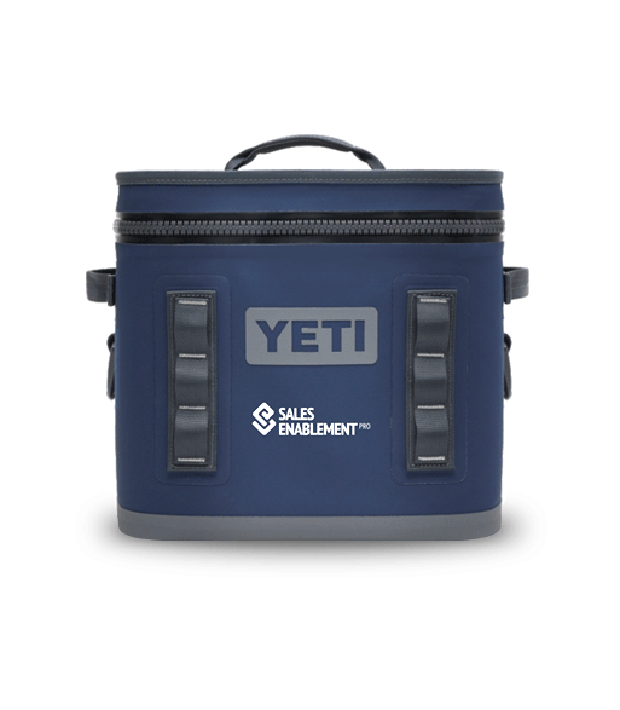 Navy YETI Cooler with Sales Enablement PRO logo